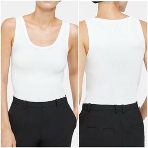 Theory Len Tubular Stretch Jersey Tank Top White One Size